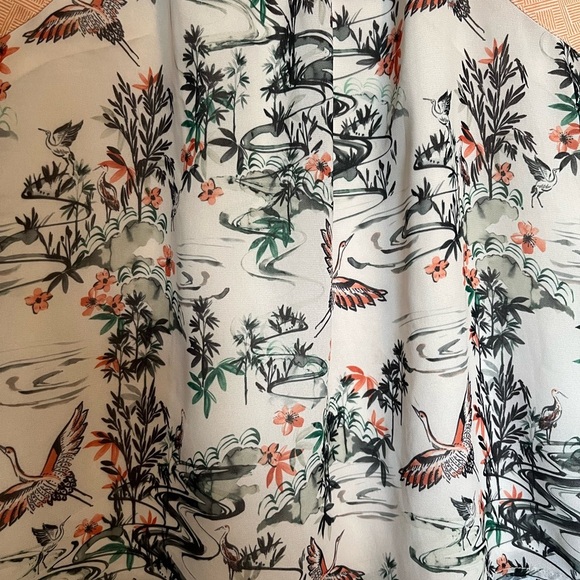 H&M Crane Garden Print Halter Blouse - Picture 4 of 13